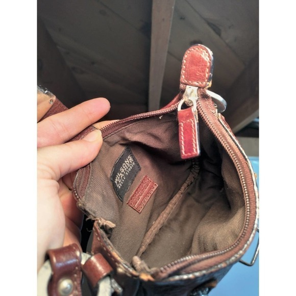 Wilson's Leather vintage small hand purse brown Italian leather - Picture 7 of 9